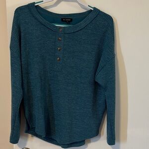 Blu Pepper Teal Long Sleeve Top